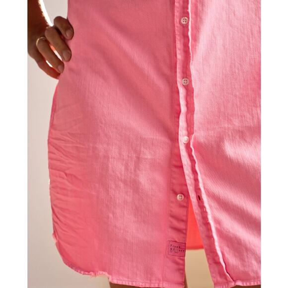 Frank & Eileen MARY 100% Cotton Famous Denim Shirtdress Dress in Hot Pink L $328 - Picture 3 of 13